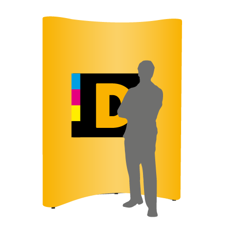 Pop-Up Faltwand | 2 x 3 Felder gebogen | einseitig bedruckt