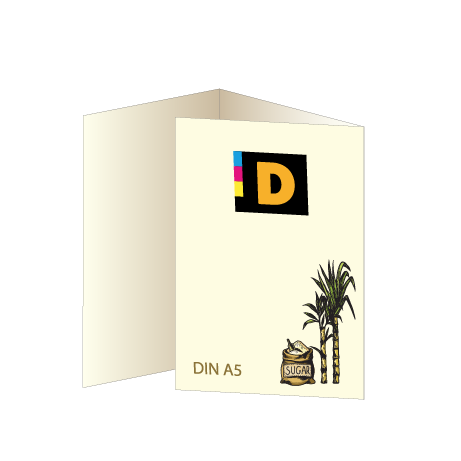 Falzflyer 6-Seiter aus Zuckerrohr | DIN A5 | beidseitig bedruckt