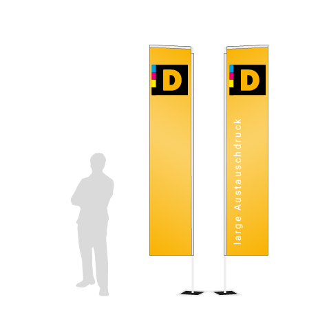 Beachflag Rechteck Austauschdruck | Large (400 cm) | beidseitig bedruckt