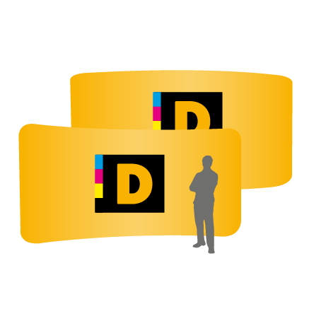 Textilwand ALU | 600er gebogen | beidseitig bedruckt