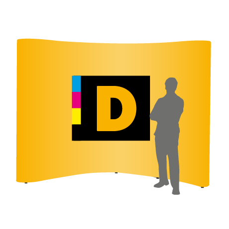 Pop-Up Faltwand | 4 x 3 Felder gebogen | einseitig bedruckt