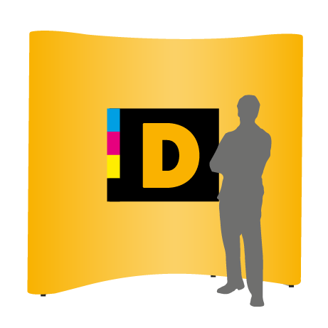 Pop-Up Faltwand | 3 x 3 Felder gebogen | einseitig bedruckt