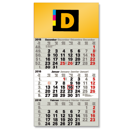 3-Monatskalender für das Folgejahr