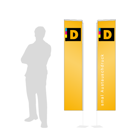 Beachflag Rechteck Austauschdruck | Small (200 cm) | beidseitig bedruckt