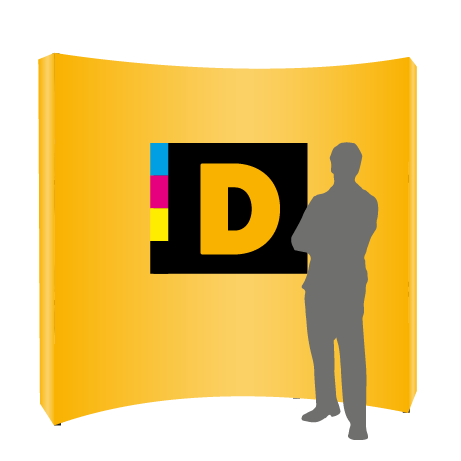 Textilfaltwand | 3 x 3 Felder gebogen | einseitig bedruckt