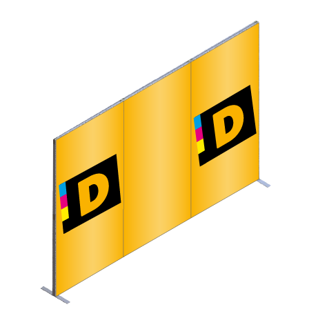 FASTFRAME™ gerade Wand | 3 Module | mit Druck