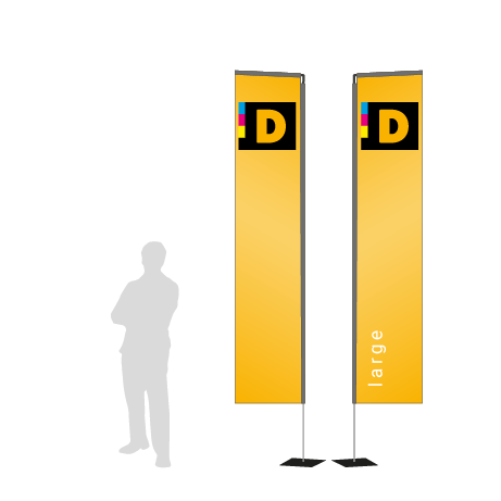 Beachflag Rechteck | Large (400 cm) | beidseitig bedruckt