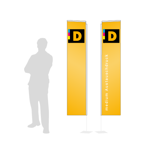 Beachflag Rechteck Austauschdruck | Medium (300 cm) | beidseitig bedruckt