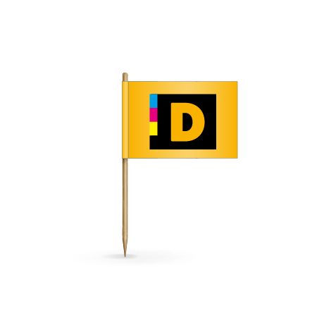 Zahnstocher mit Fähnchen | ca. 7 cm | beidseitig bedruckt