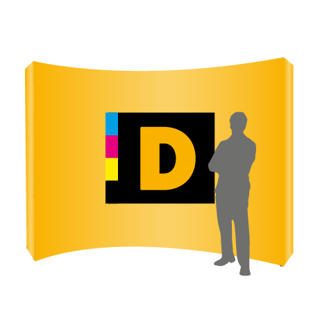 Textilfaltwand | 4 x 3 Felder gebogen | einseitig bedruckt